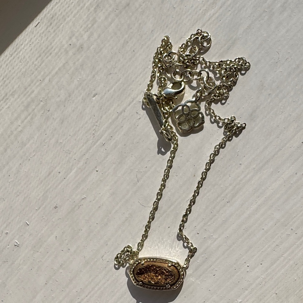 Kendra Scott Gold and Brown Pendant Necklace